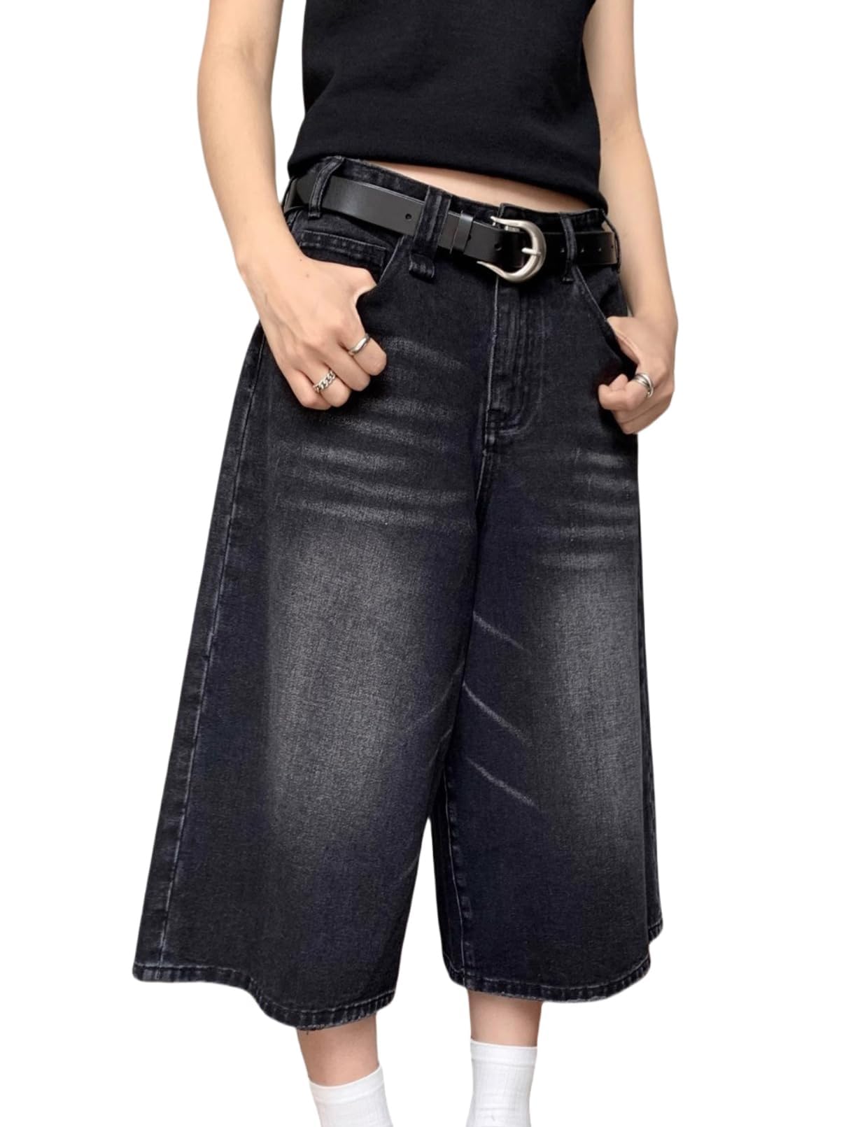 パンツ archive y2k wide baggy shorts half pants Amazon.com: Long Jorts Y2k Hip Hop Jean Shorts Men Baggy Denim
